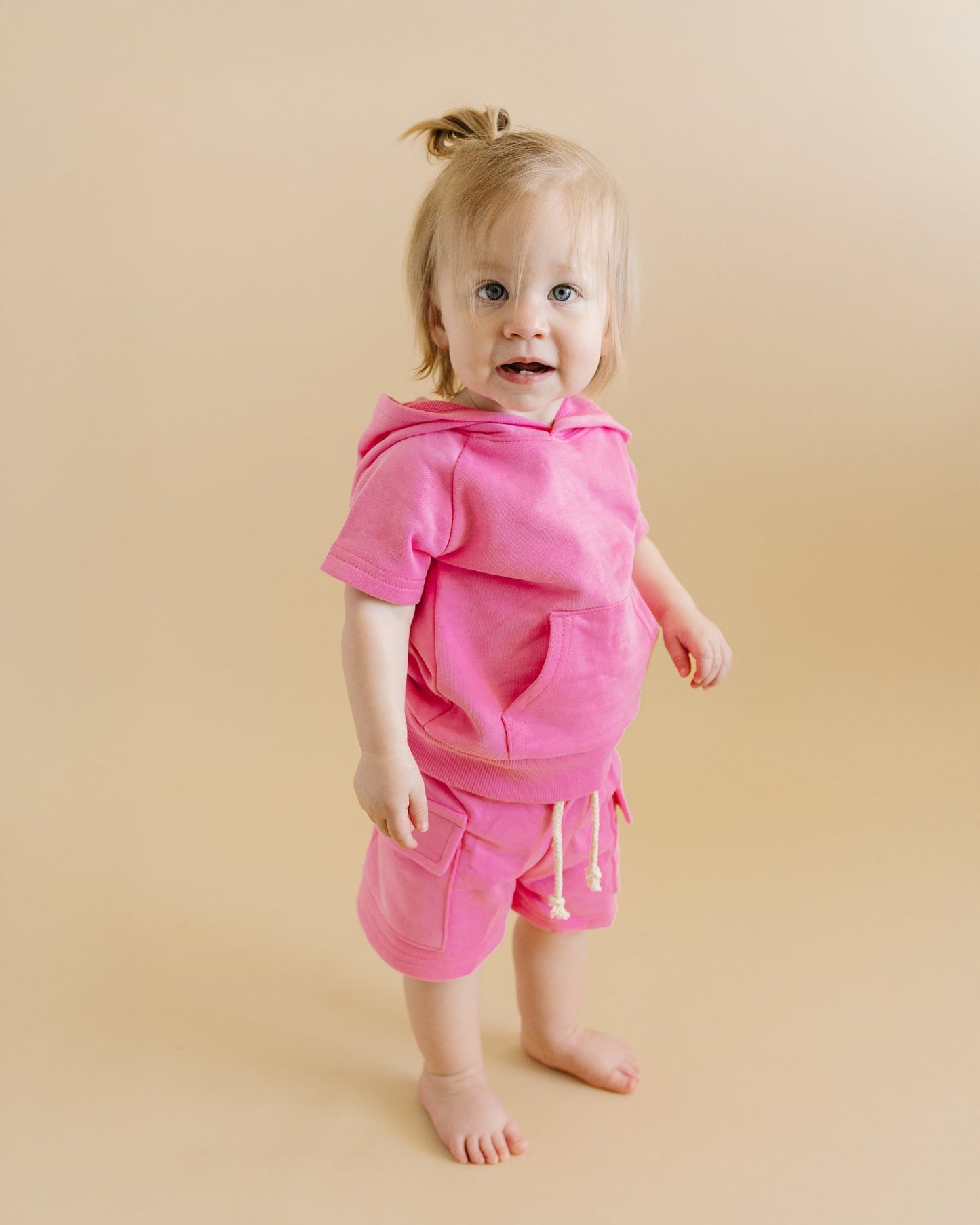 LPK Terry Cargo Shorts Set - Pink