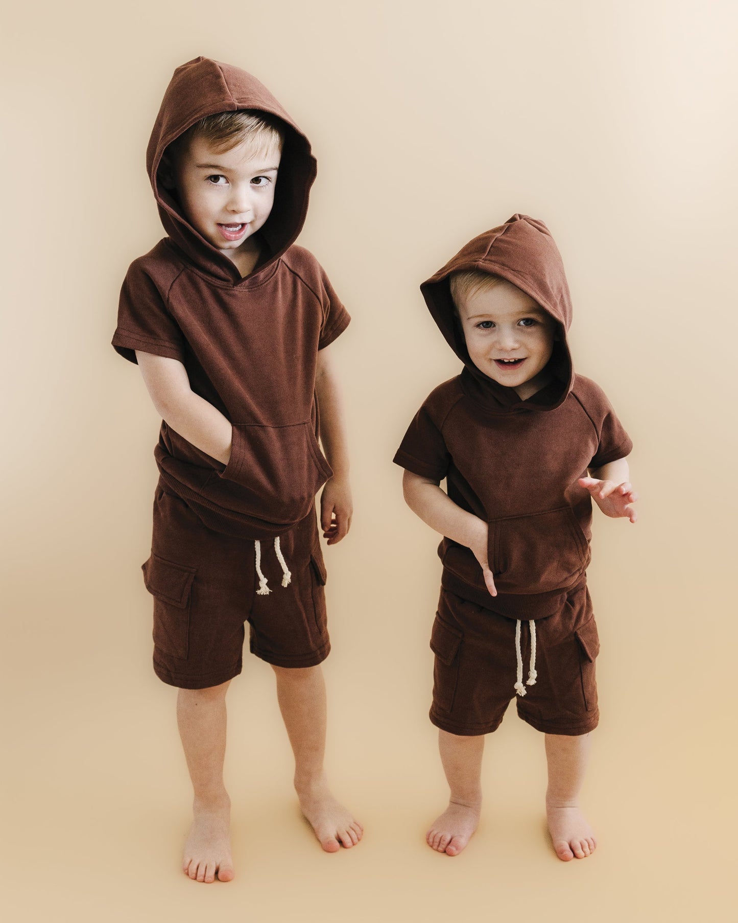 LPK Terry Cargo Shorts Set - Chocolate