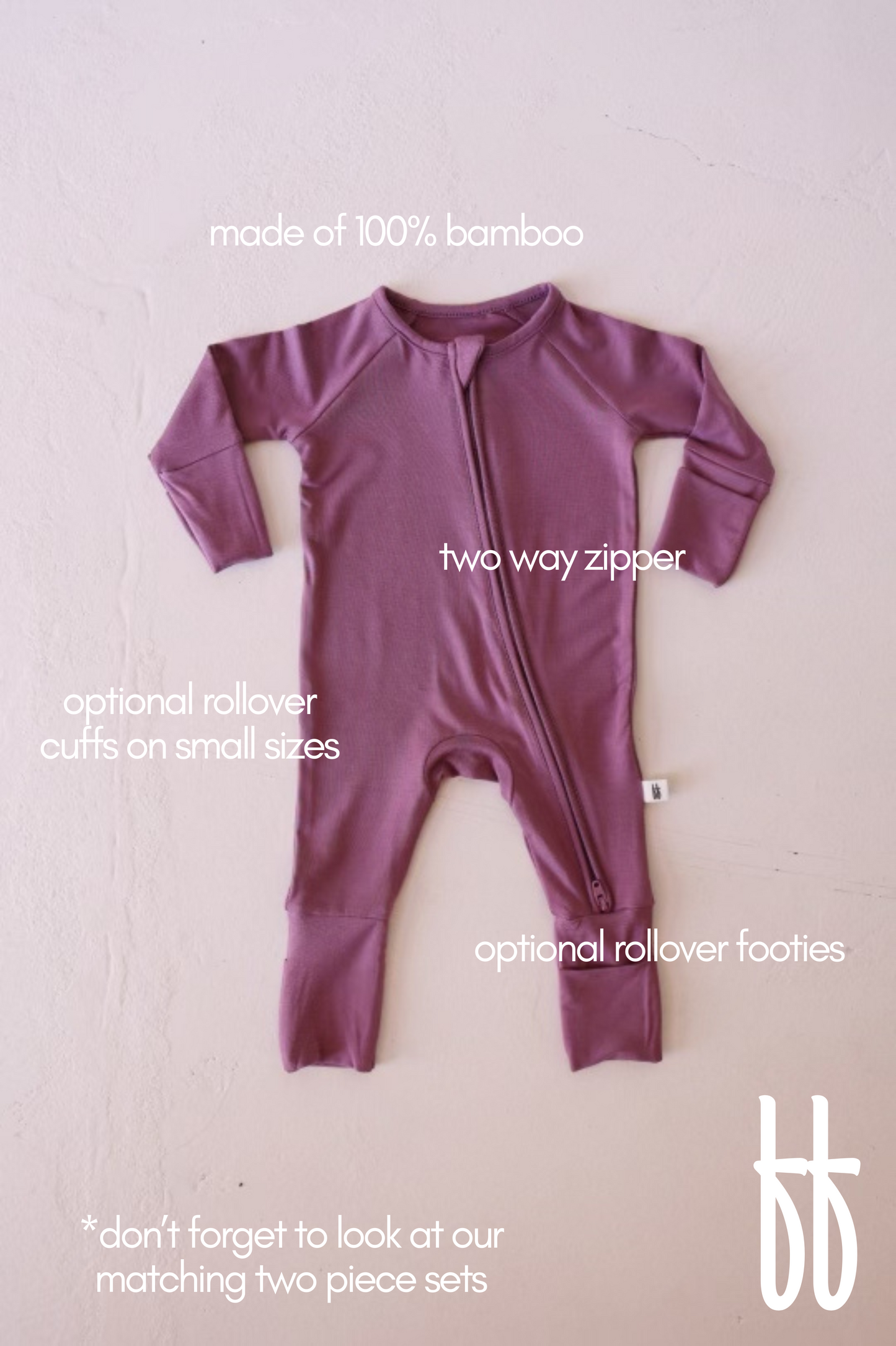 Forever French Bamboo Romper - Amethyst - Atara & Co