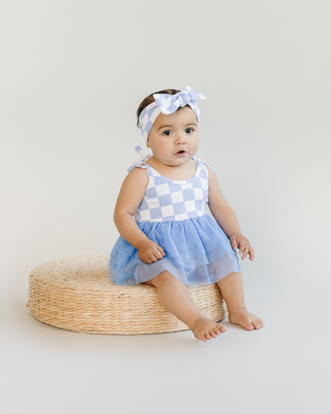 LPK Tutu Romper - Checkered Blue - Atara & Co