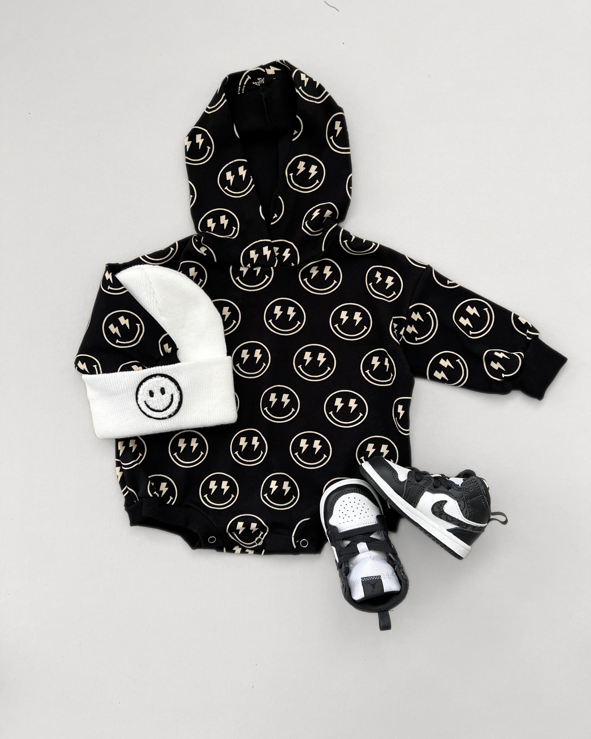 LPK Hooded Bubble Romper - Electric Smiley - Atara & Co