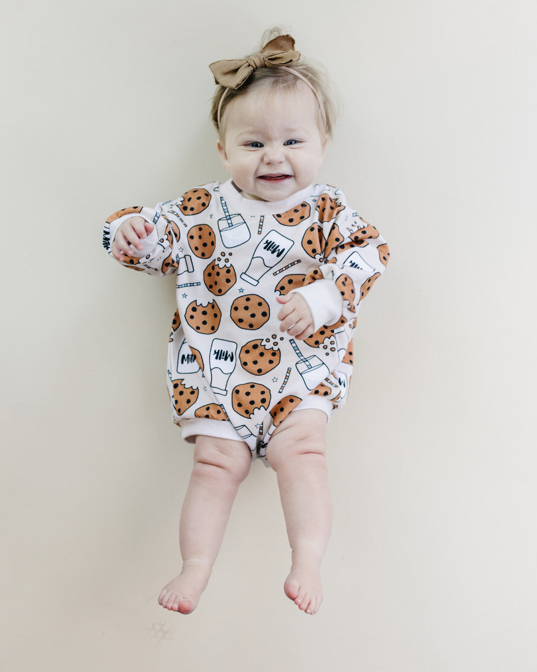 LPK Bubble Romper - Milk & Cookies - Atara & Co