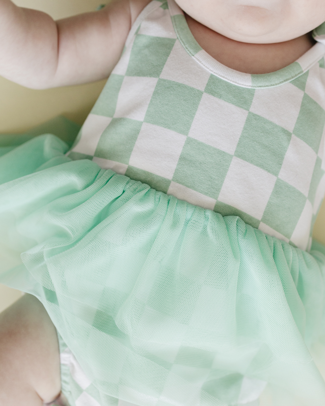 LPK Tutu Romper - Checkered Mint - Atara & Co