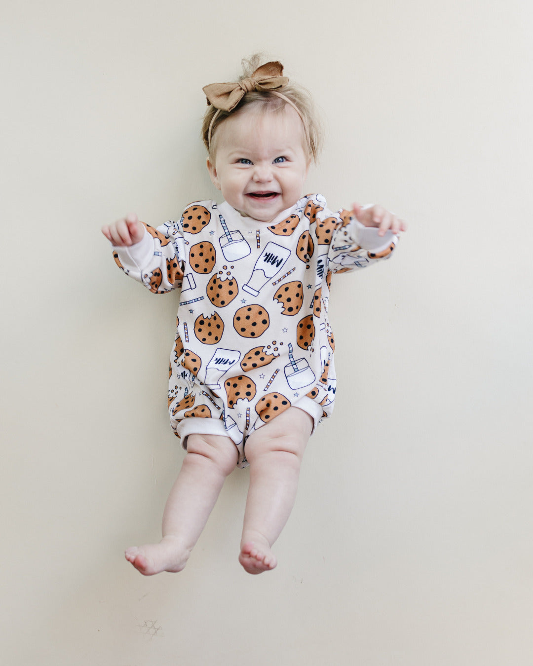 LPK Bubble Romper - Milk & Cookies - Atara & Co