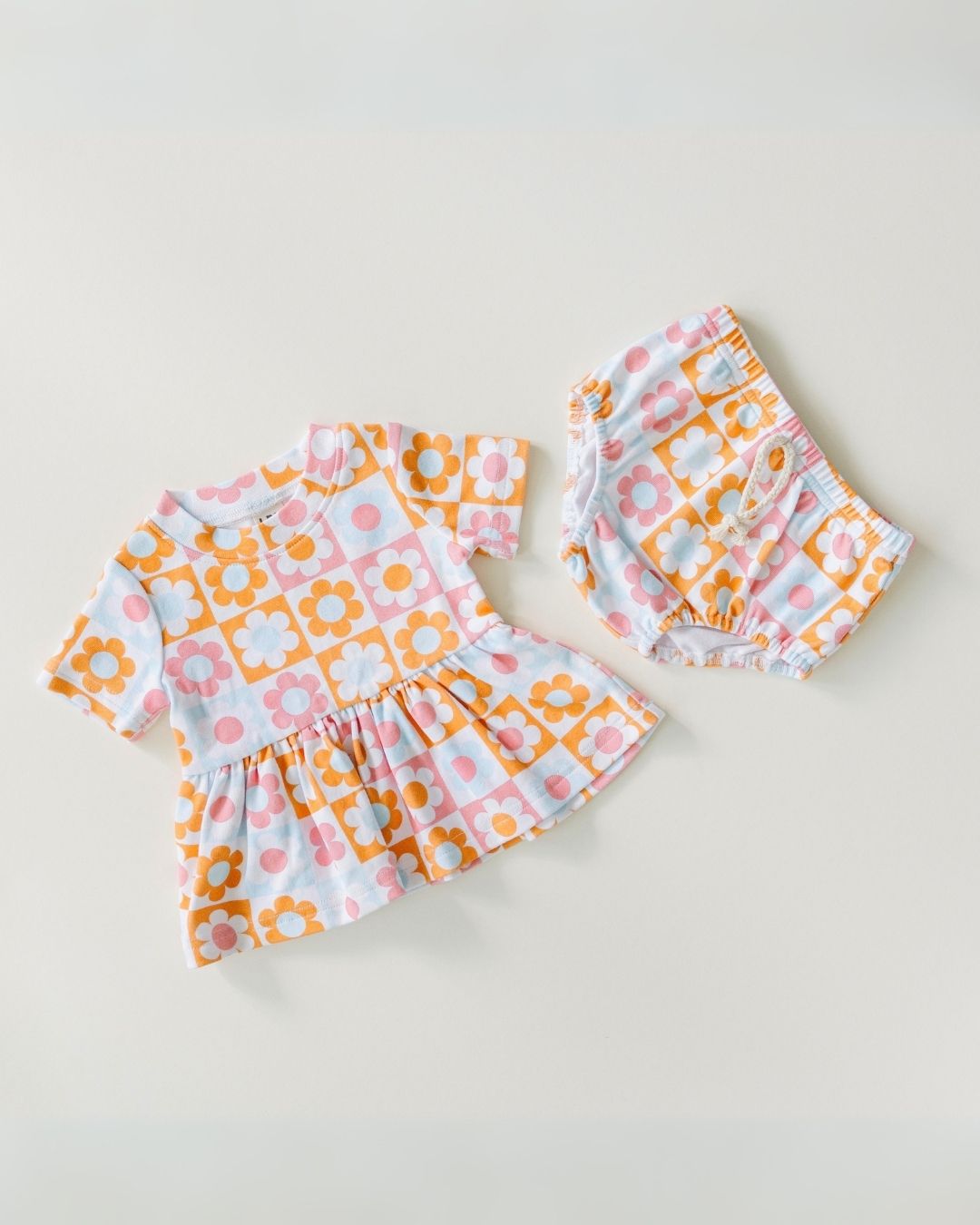 LPK Cotton Peplum Set - Checks & Flowers - Atara & Co