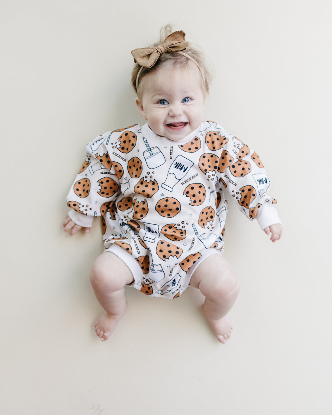 LPK Bubble Romper - Milk & Cookies - Atara & Co