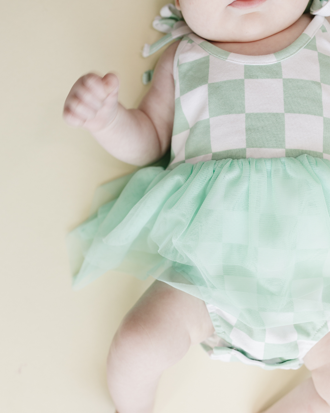 LPK Tutu Romper - Checkered Mint - Atara & Co