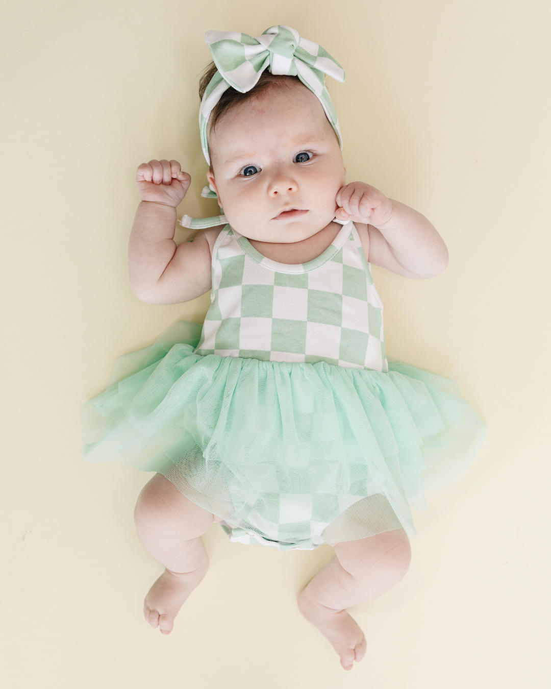 LPK Tutu Romper - Checkered Mint - Atara & Co