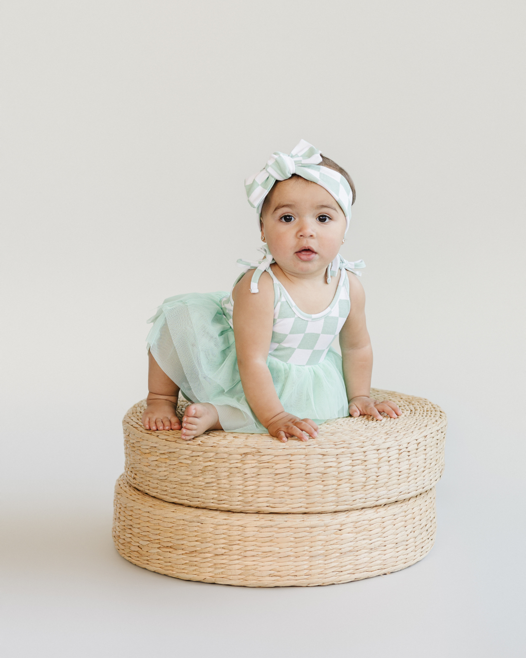 LPK Tutu Romper - Checkered Mint - Atara & Co