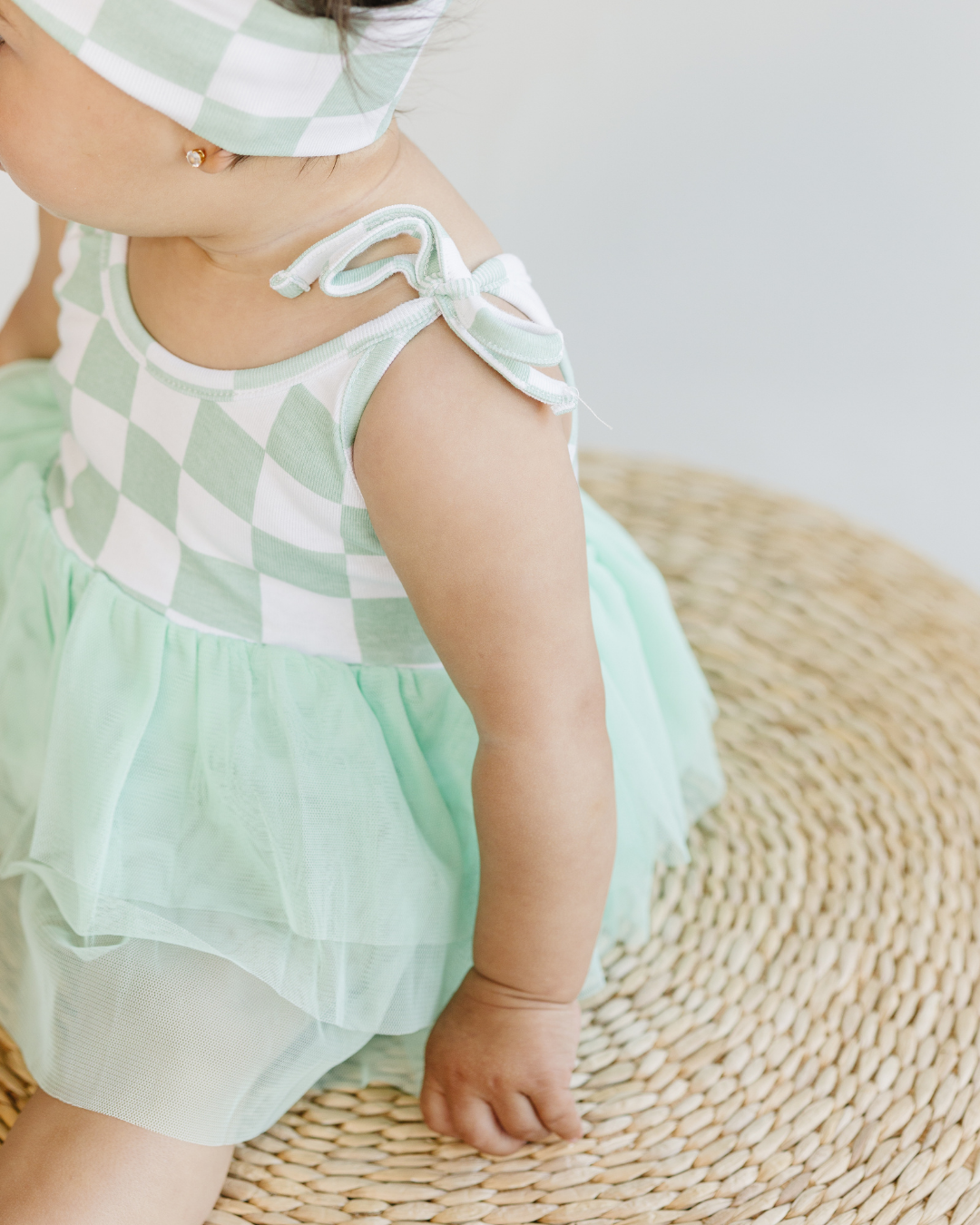 LPK Tutu Romper - Checkered Mint - Atara & Co