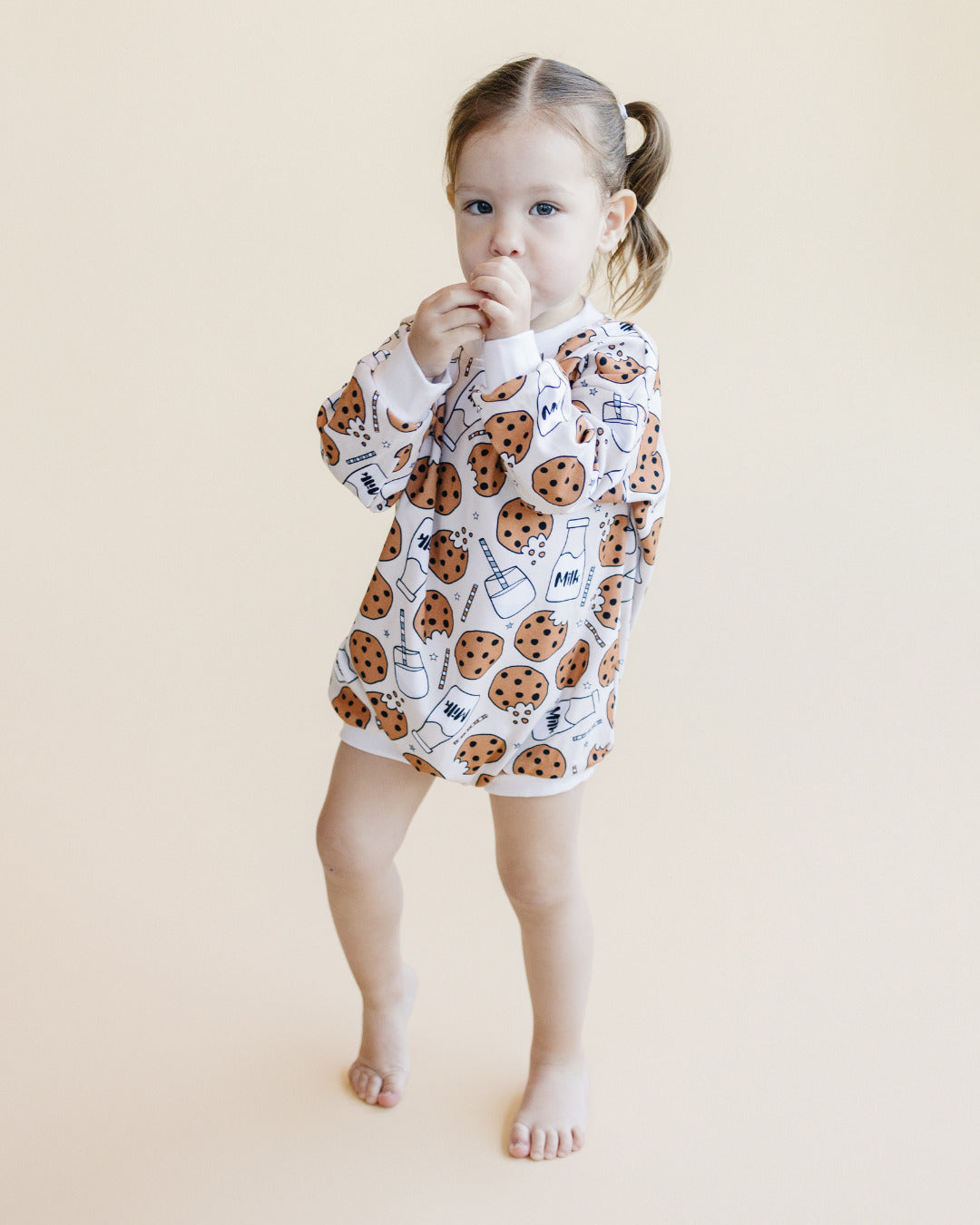 LPK Bubble Romper - Milk & Cookies - Atara & Co