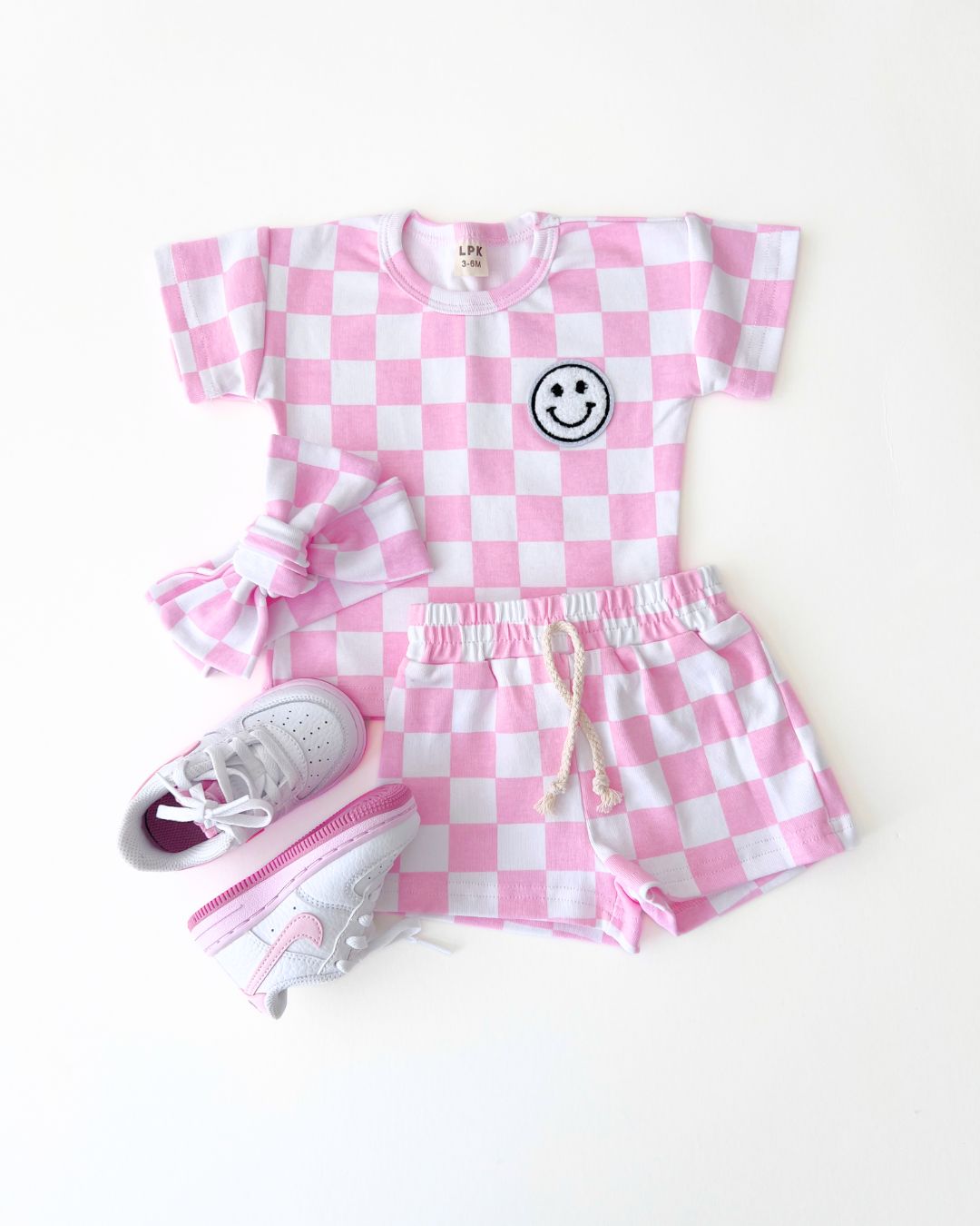 LPK Checkered Shorts Set - Pink - Atara & Co