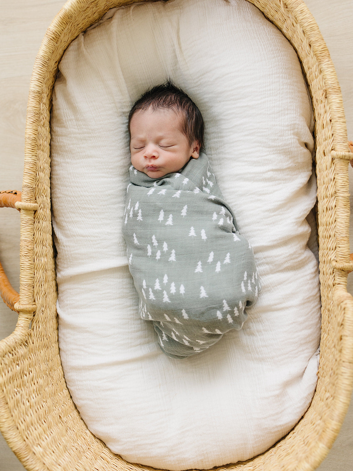 Mebie Baby Muslin Swaddle - Pines - Atara & Co