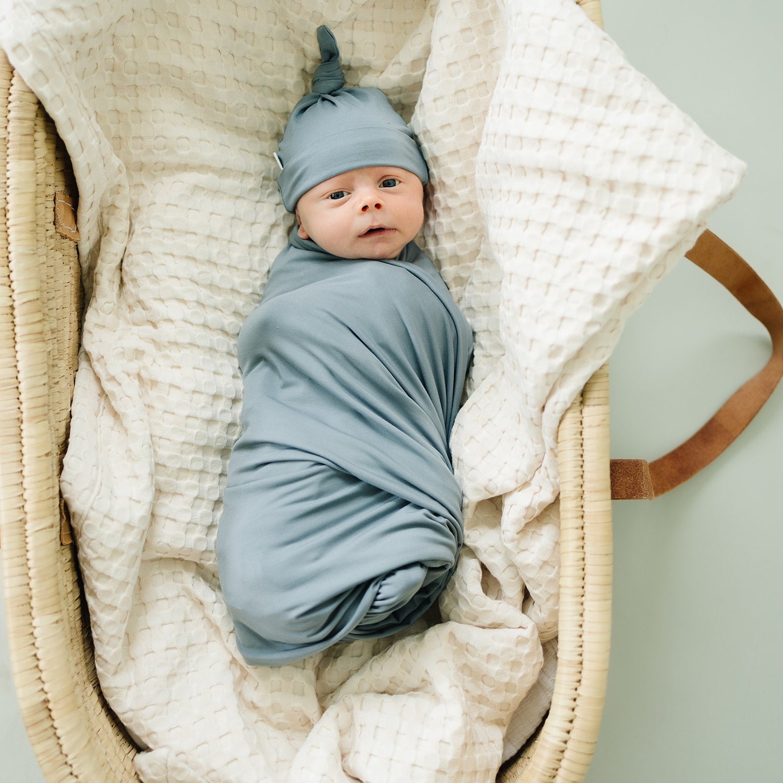 Mebie Baby Swaddle Set - Dusty Blue - Atara & Co