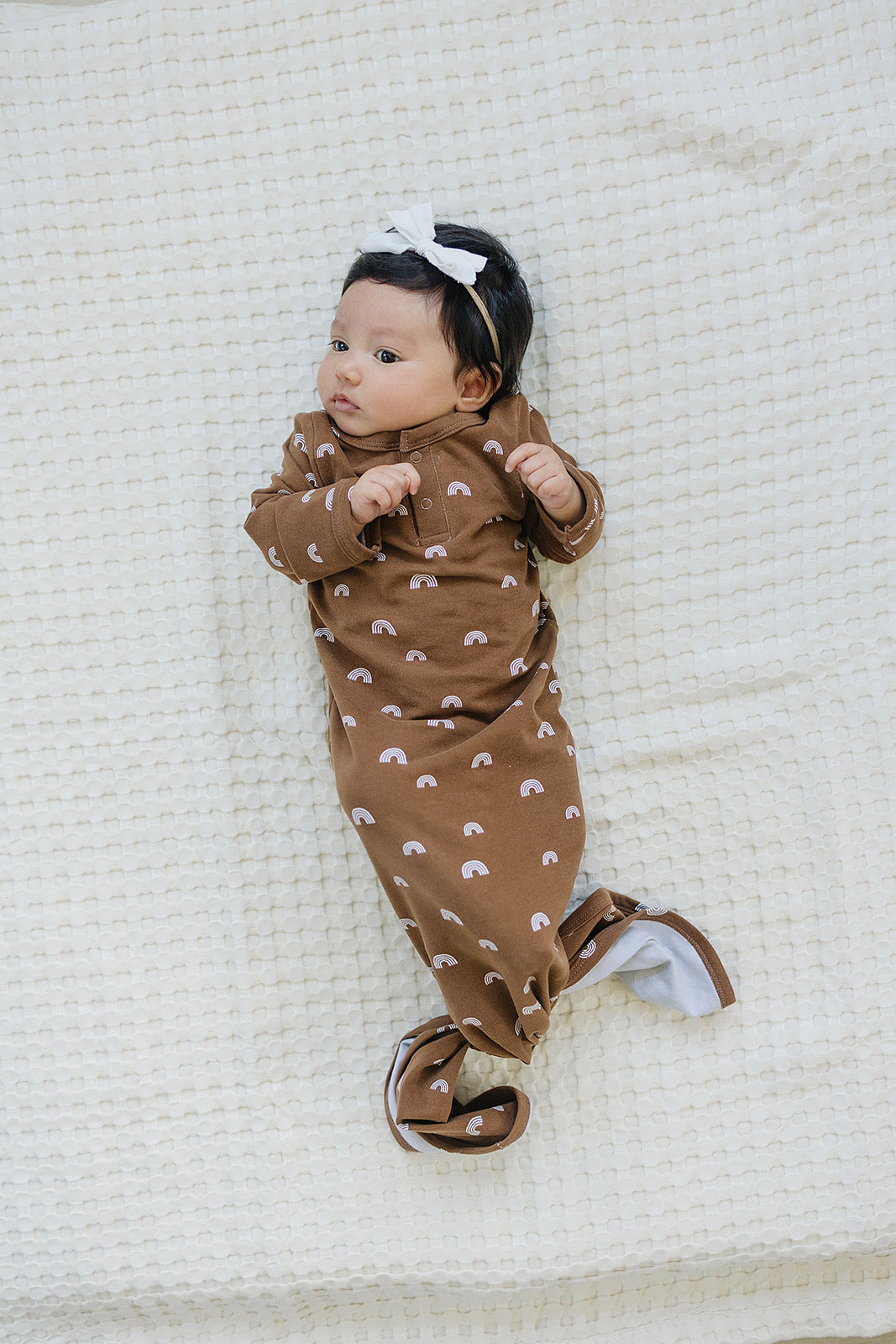 Mebie Baby Knot Gown - Rust Rainbow - Atara & Co