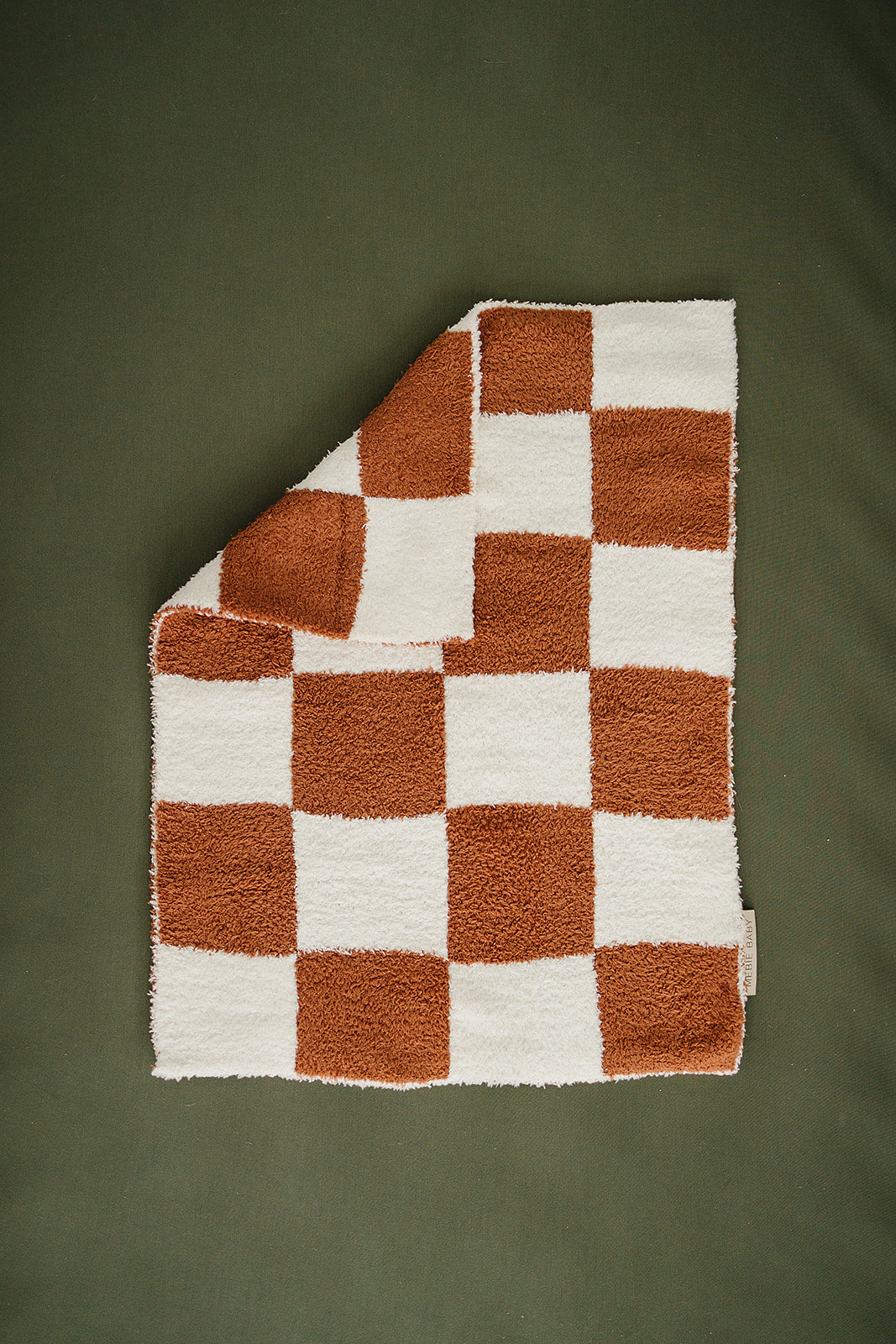 Mebie Baby Plush Blanket - Rust Checkered - Atara & Co