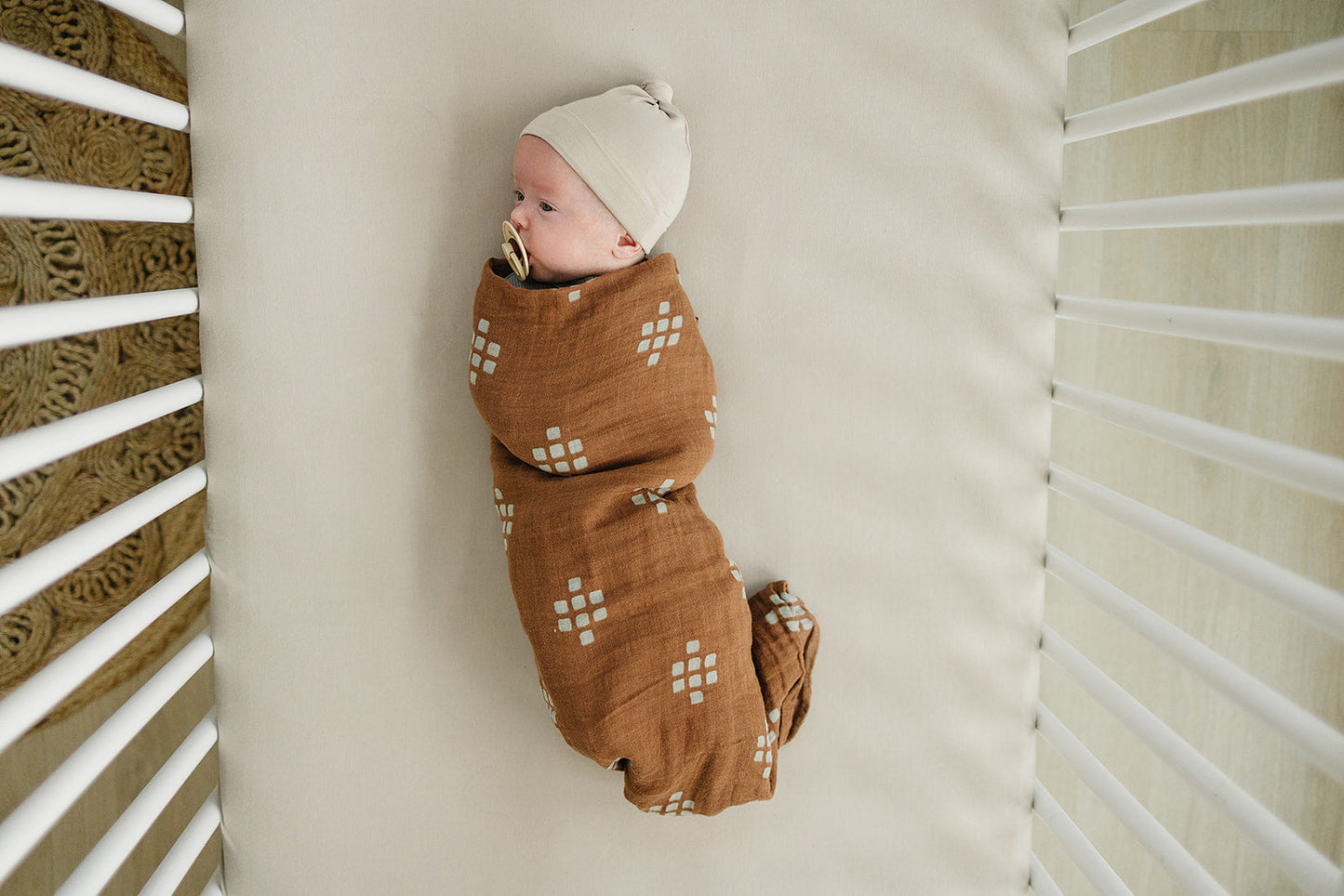 Mebie Baby Muslin Swaddle - Chestnut Textiles - Atara & Co