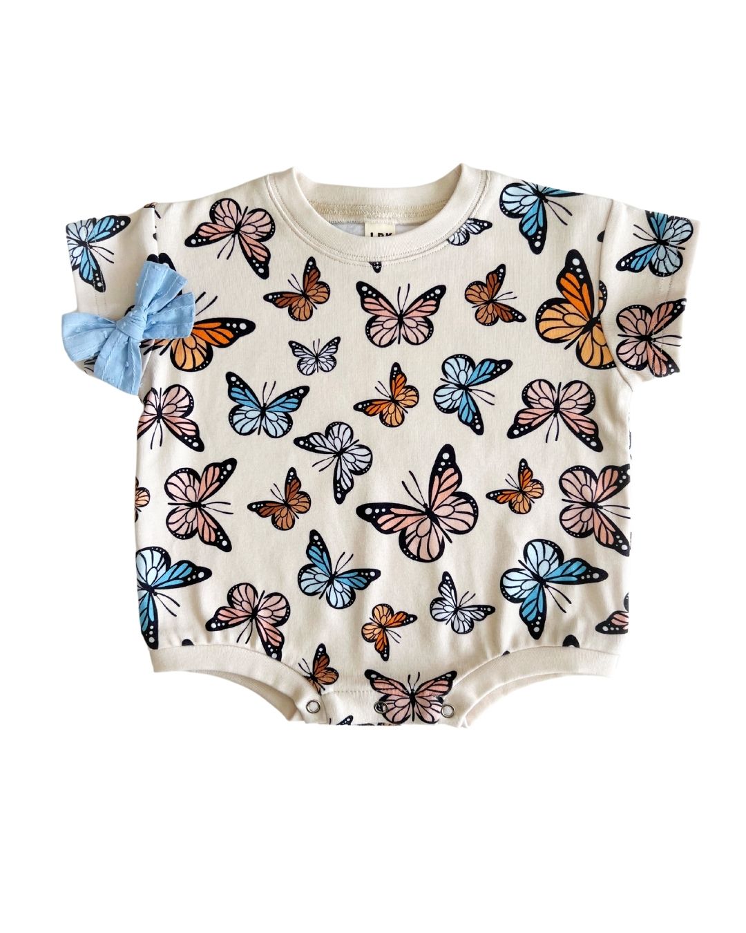 LPK Short Sleeve Bubble Romper - Butterflies - Atara & Co