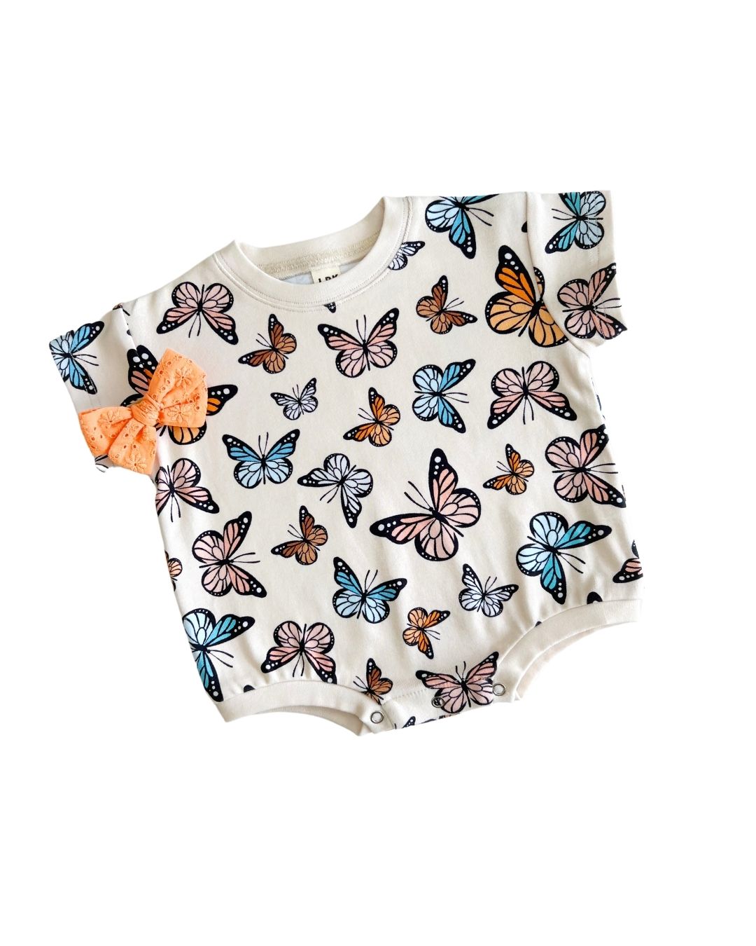 LPK Short Sleeve Bubble Romper - Butterflies - Atara & Co