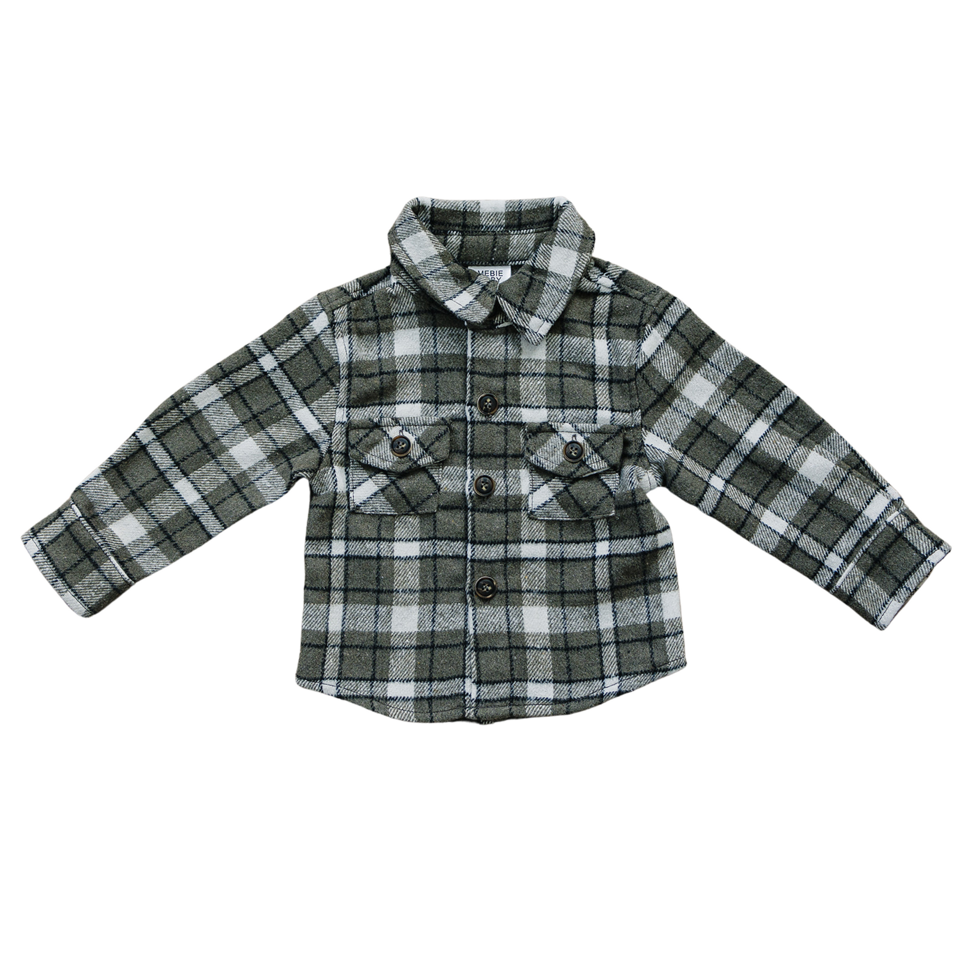 Mebie Baby Charcoal Flannel Shacket - Atara & Co