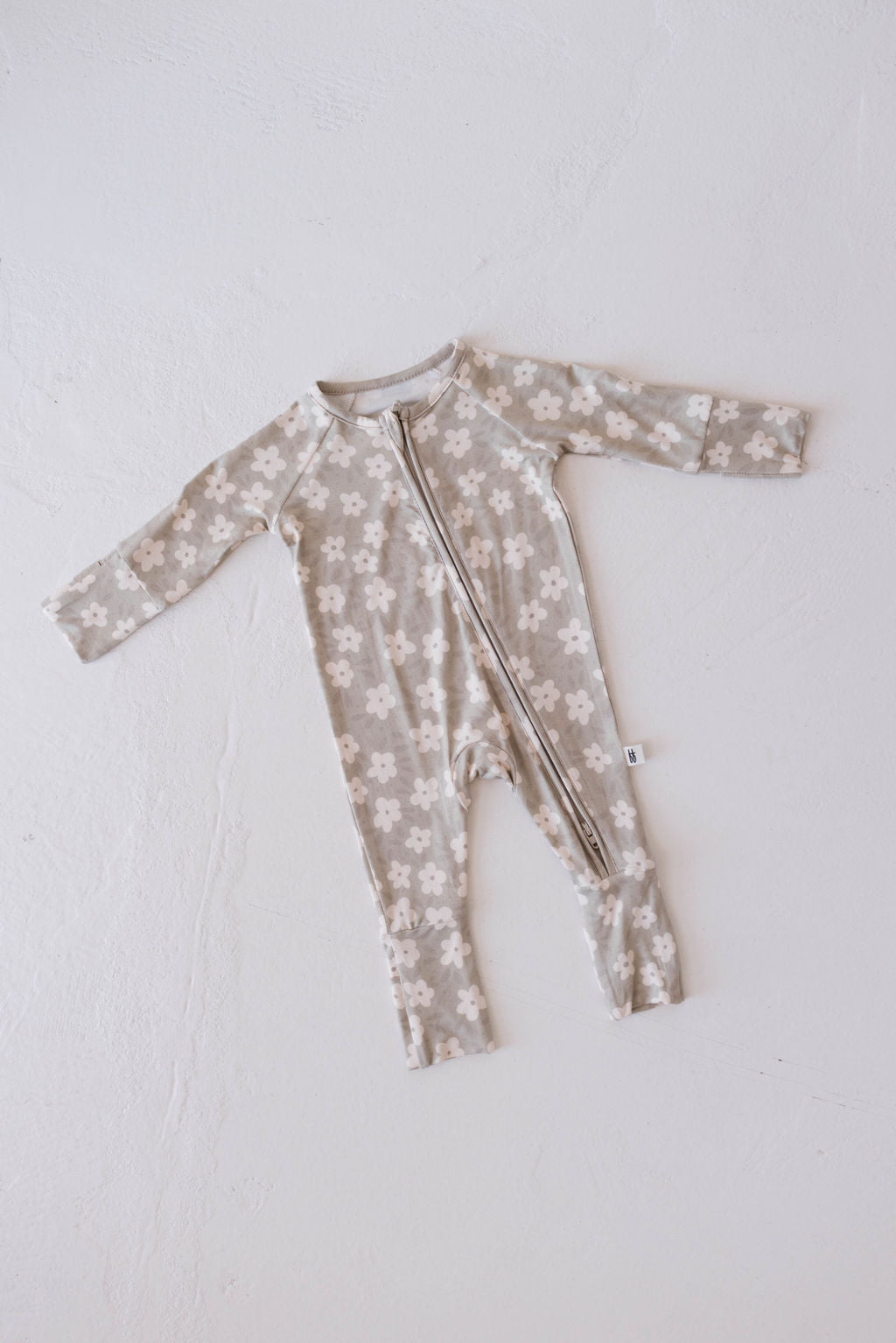 Forever French Bamboo Romper - French Gray Floral - Atara & Co