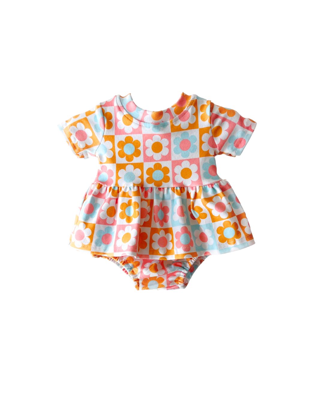 LPK Cotton Peplum Set - Checks & Flowers - Atara & Co