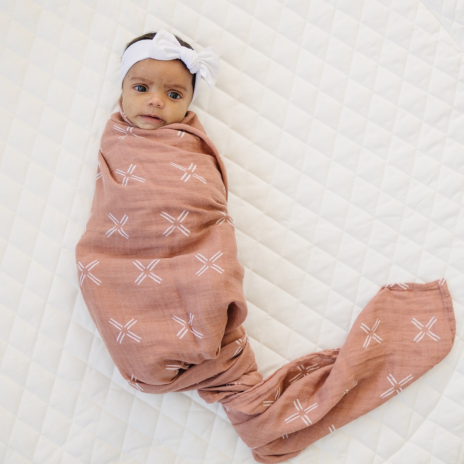 Mebie Baby Muslin Swaddle - Just Peachy - Atara & Co