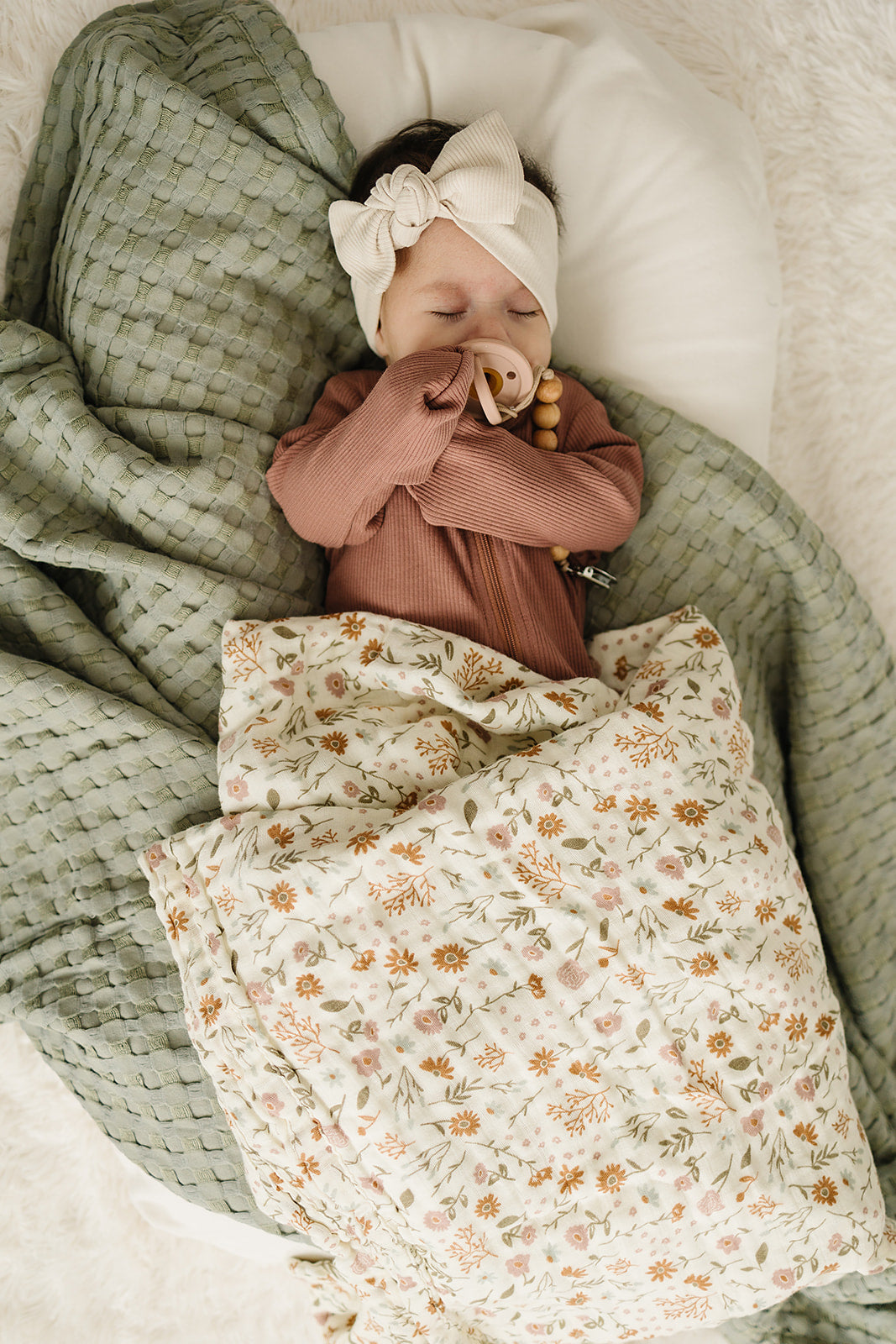 Mebie Baby Muslin Swaddle - Meadow Floral - Atara & Co