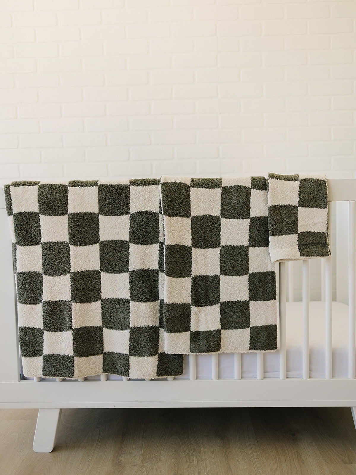 Mebie Baby Plush Blanket - Green Checkered - Atara & Co