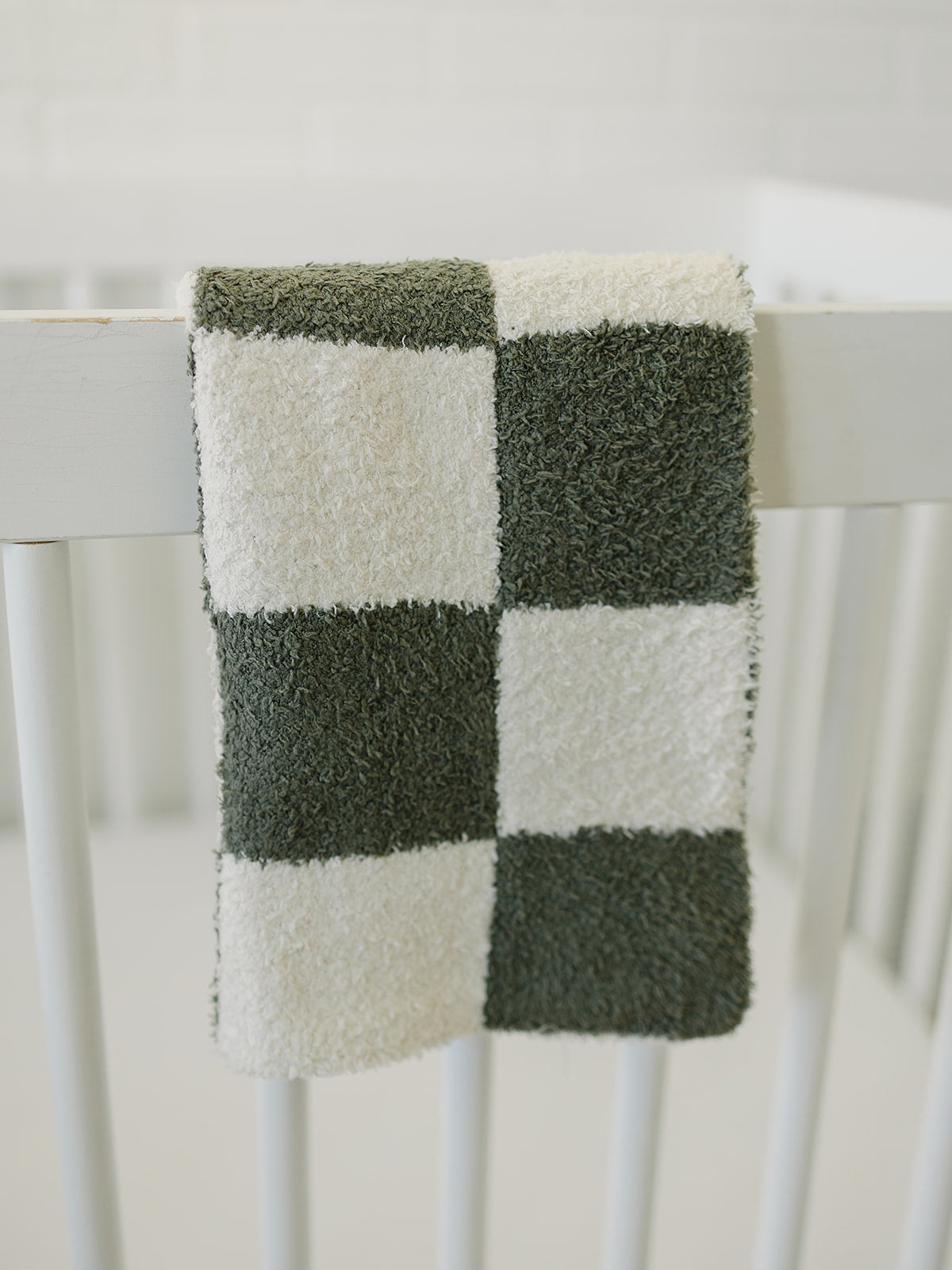 Mebie Baby Plush Blanket - Green Checkered - Atara & Co