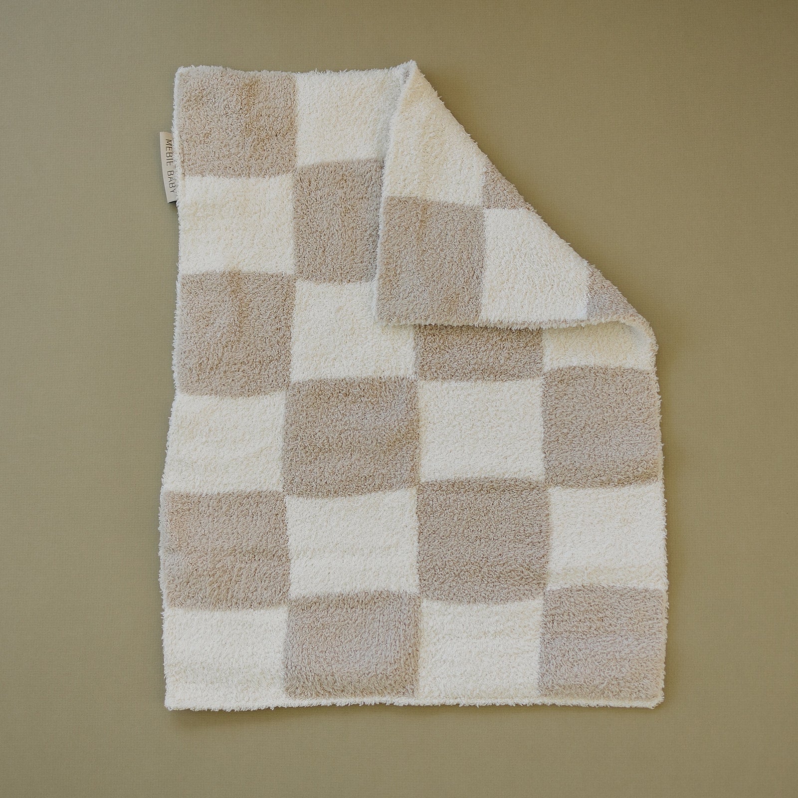 Mebie Baby Plush Blanket - Taupe Checkered - Atara & Co