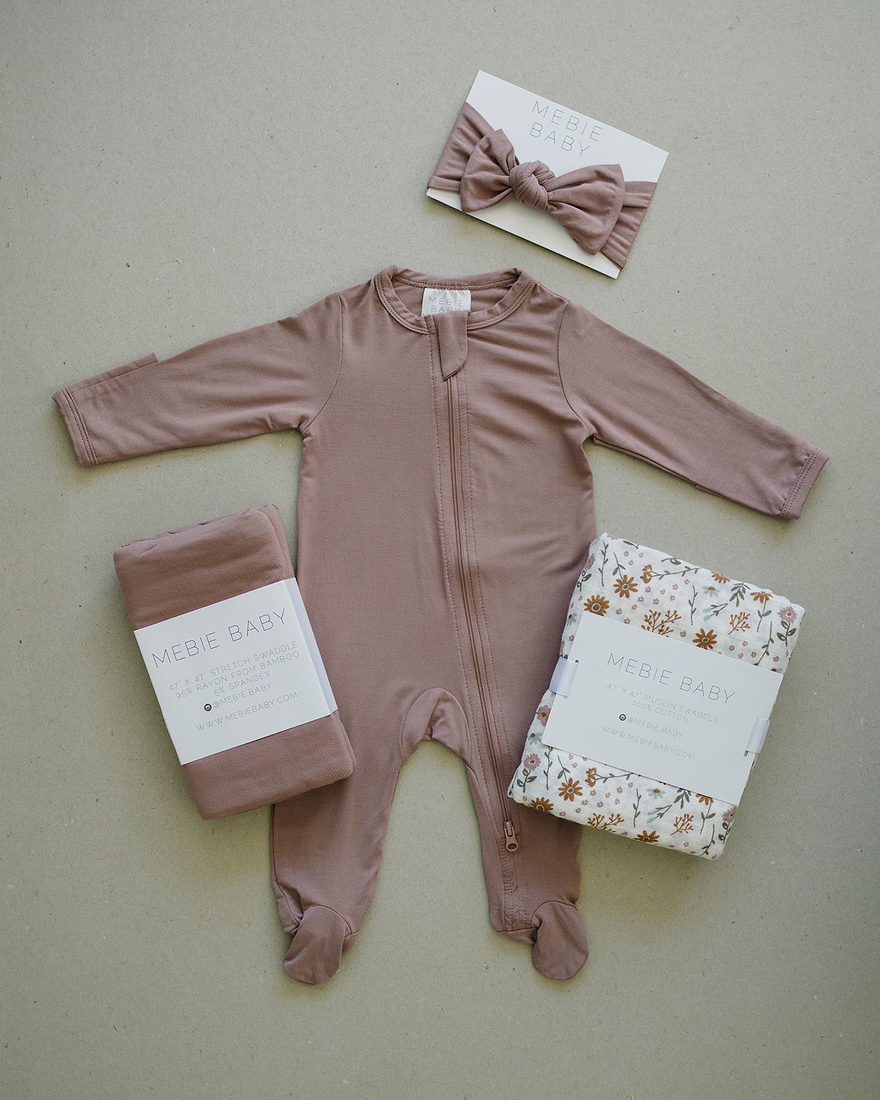 Mebie Baby Bamboo Romper - Dusty Rose - Atara & Co