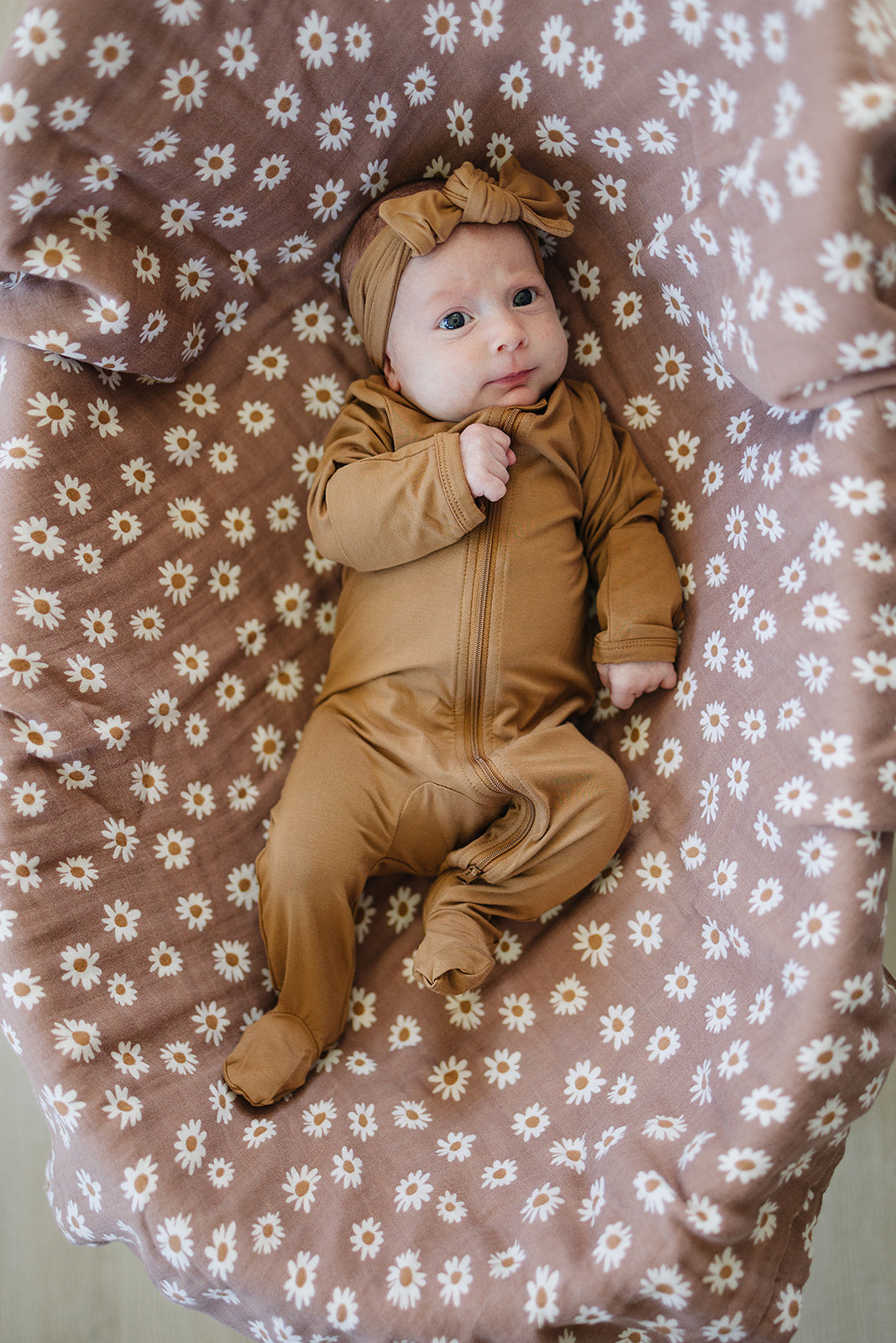 Mebie Baby Bamboo Romper - Mustard - Atara & Co