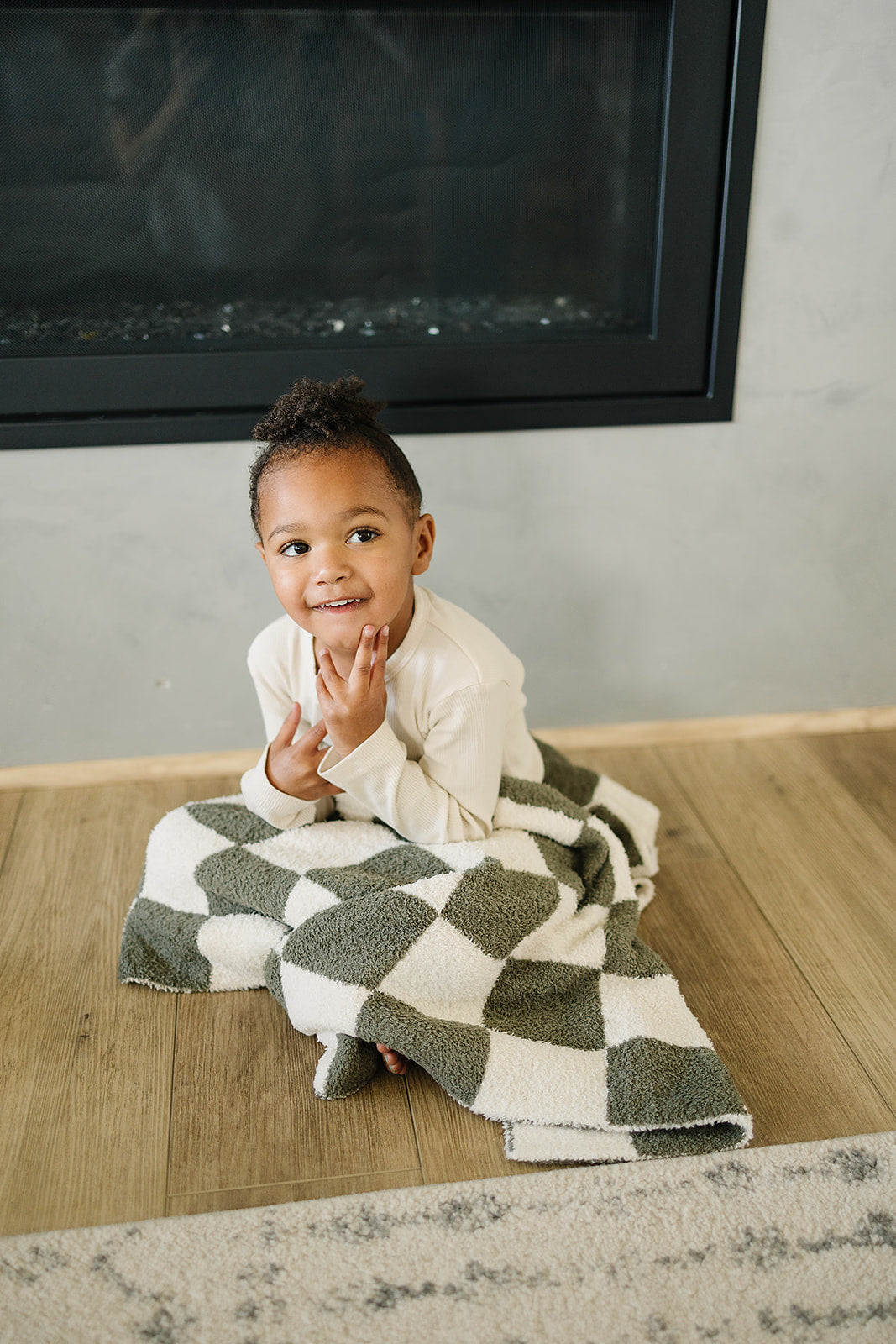 Mebie Baby Plush Blanket - Green Checkered - Atara & Co