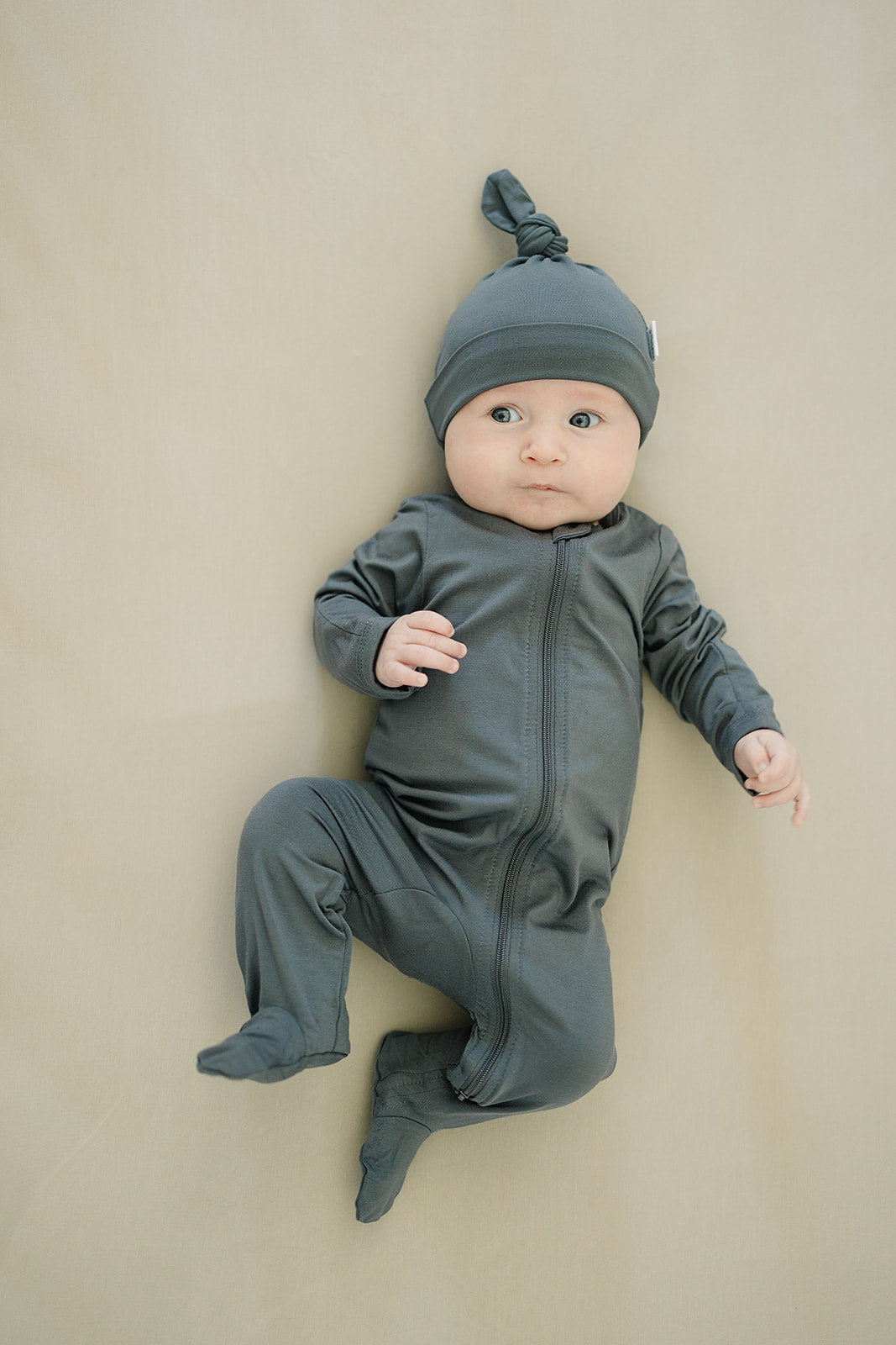 Mebie Baby Bamboo Romper - Charcoal - Atara & Co