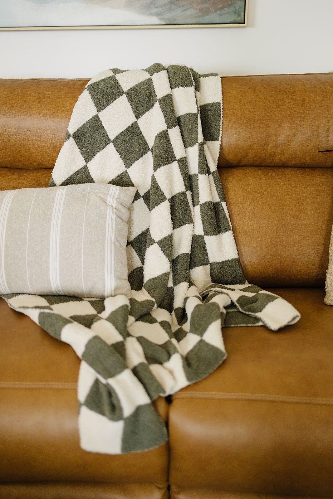 Mebie Baby Plush Blanket - Green Checkered - Atara & Co