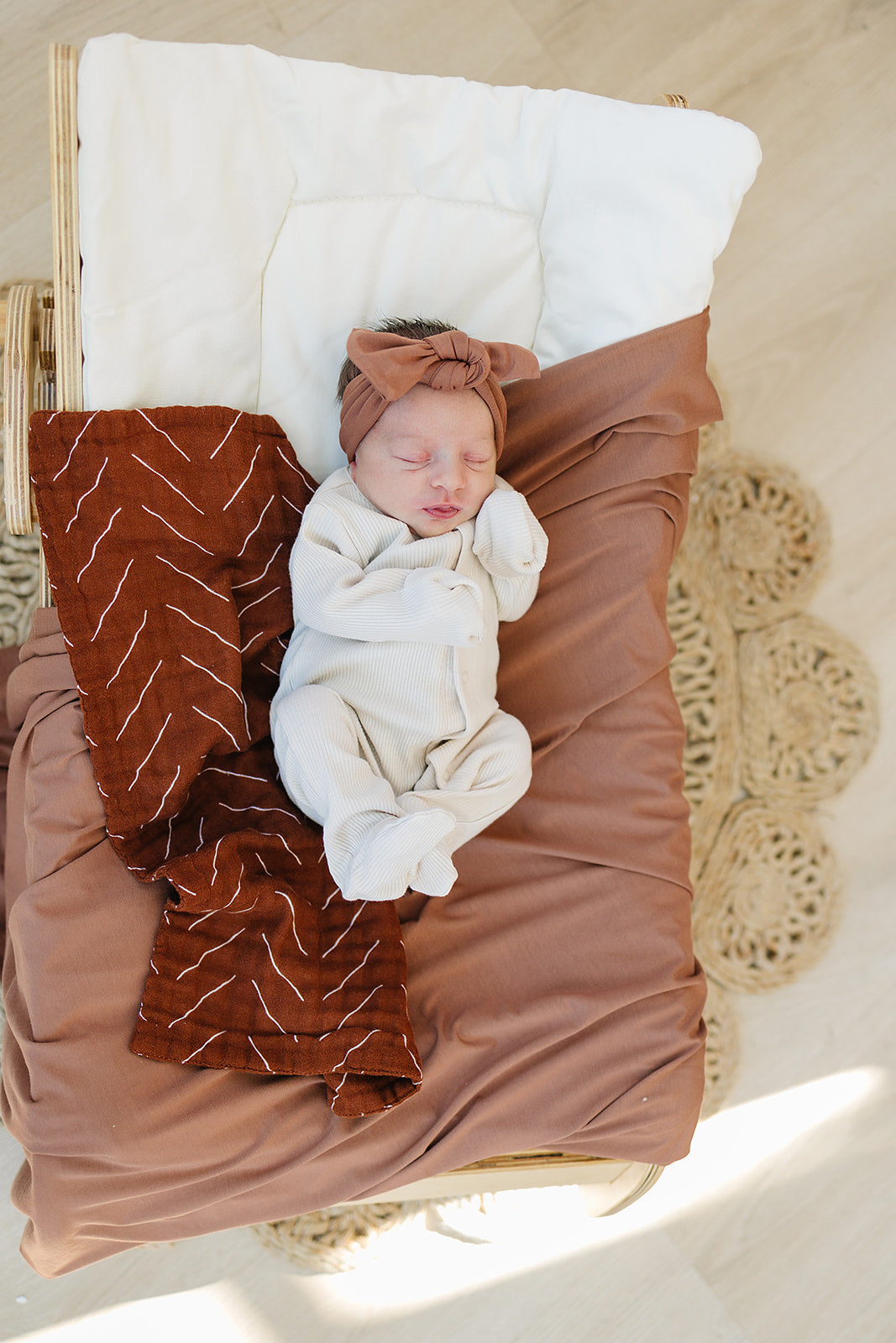 Mebie Baby Swaddle Set - Rust - Atara & Co