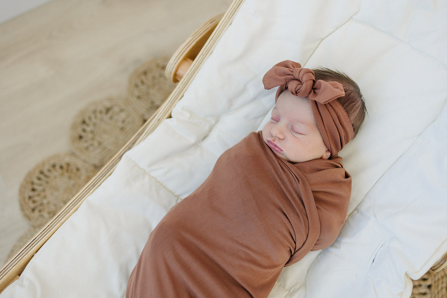 Mebie Baby Swaddle Set - Rust - Atara & Co