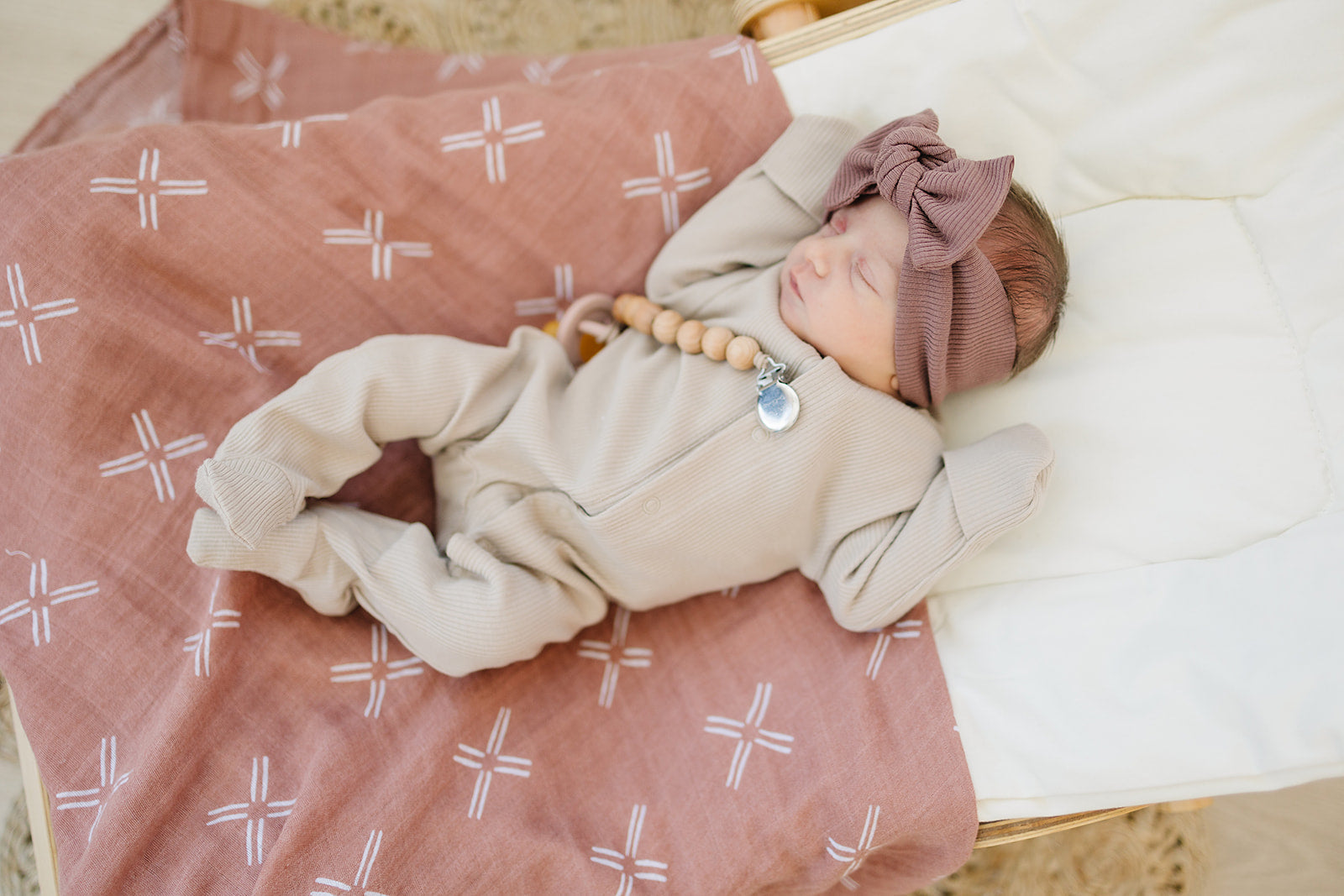 Mebie Baby Muslin Swaddle - Just Peachy - Atara & Co