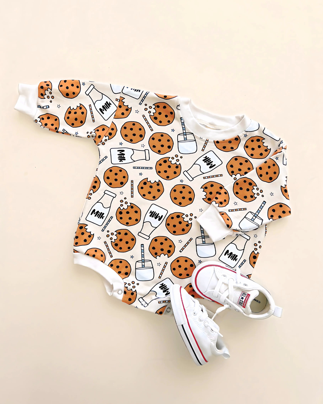 LPK Bubble Romper - Milk & Cookies - Atara & Co