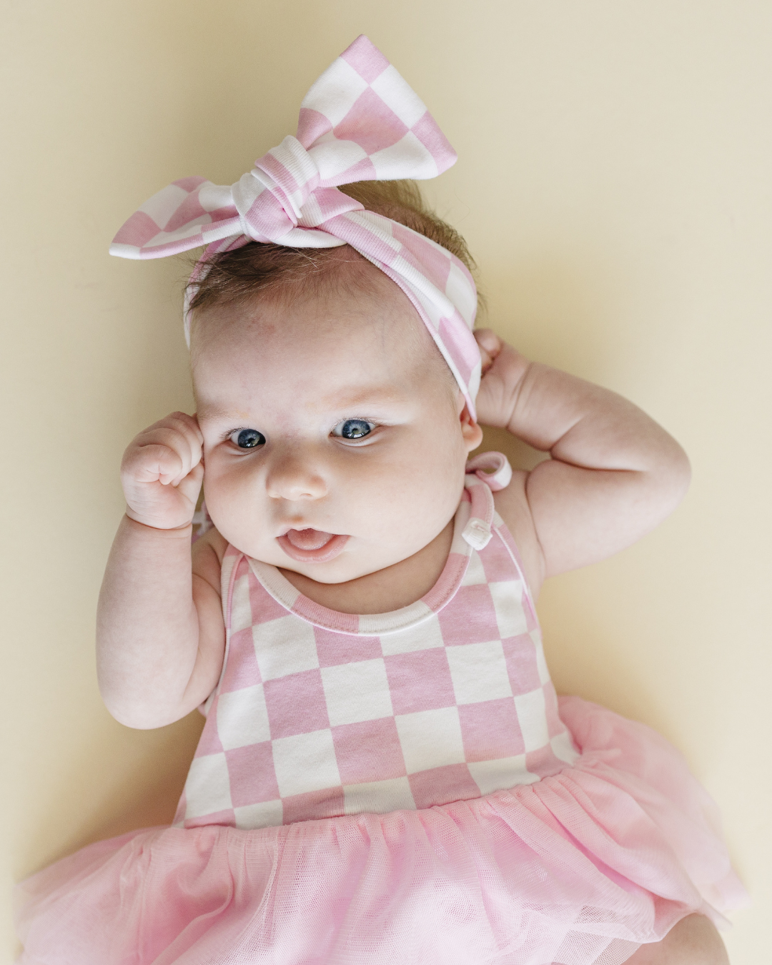 LPK Tutu Romper - Checkered Pink - Atara & Co