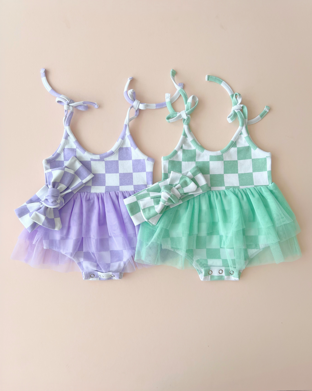 LPK Tutu Romper - Checkered Lavender - Atara & Co