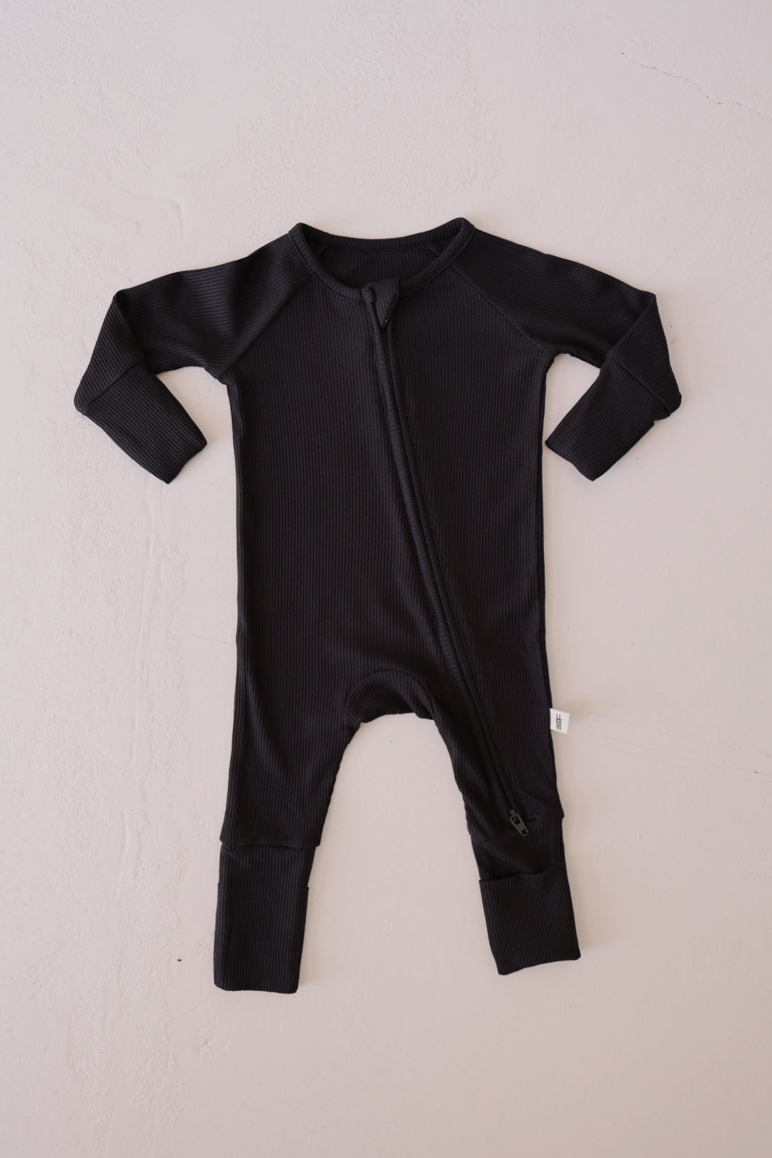 Forever French Bamboo Romper - Black Ribbed - Atara & Co