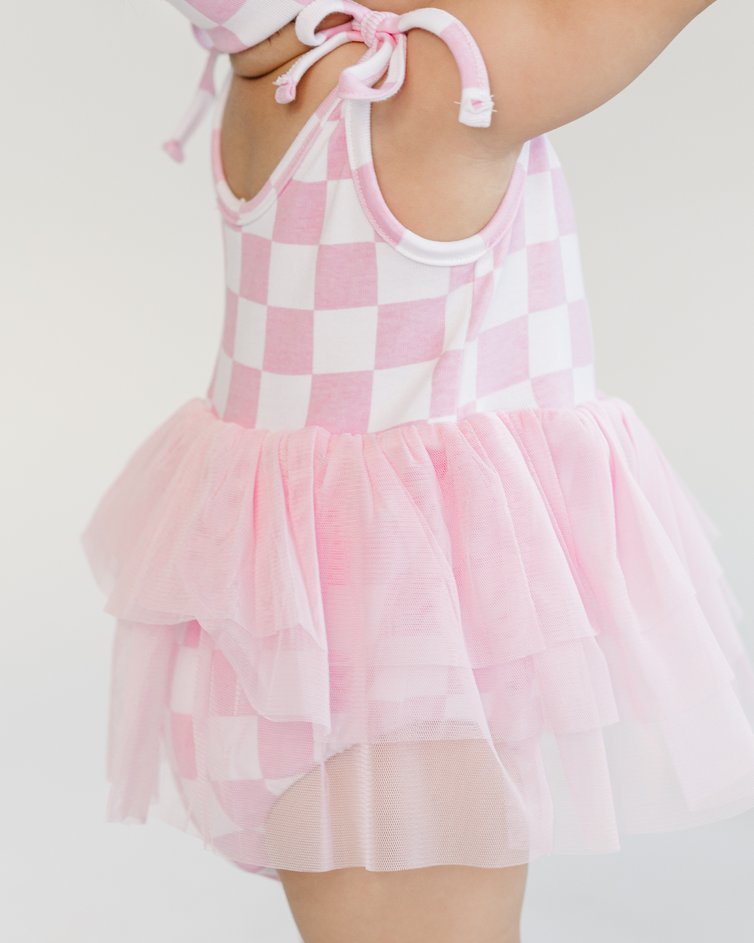 LPK Tutu Romper - Checkered Pink - Atara & Co