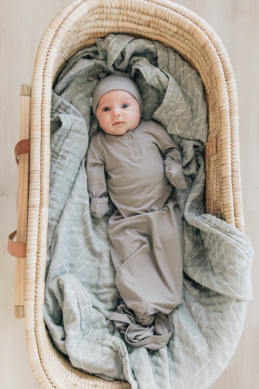 Mebie Baby Muslin Swaddle - Desert Sage - Atara & Co