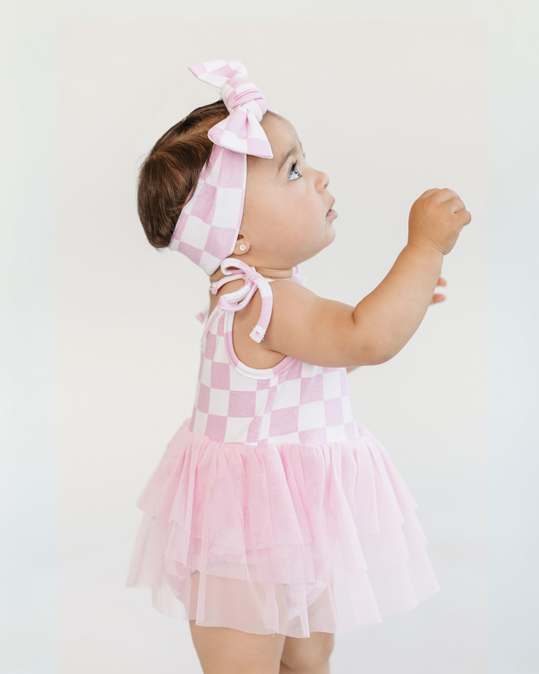 LPK Tutu Romper - Checkered Pink - Atara & Co