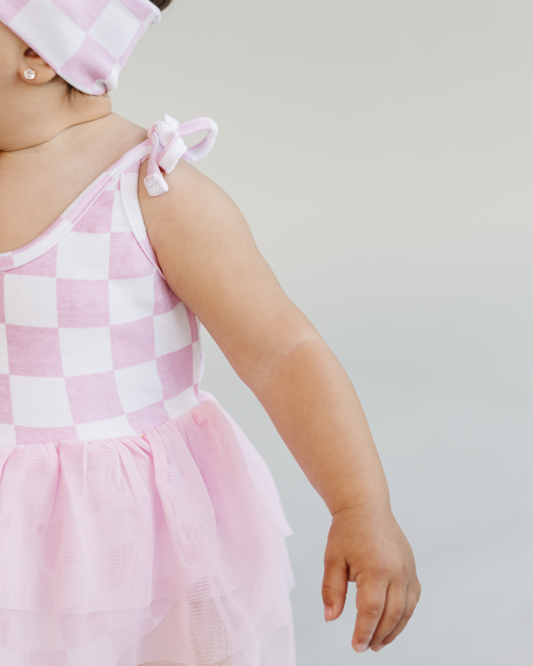 LPK Tutu Romper - Checkered Pink - Atara & Co