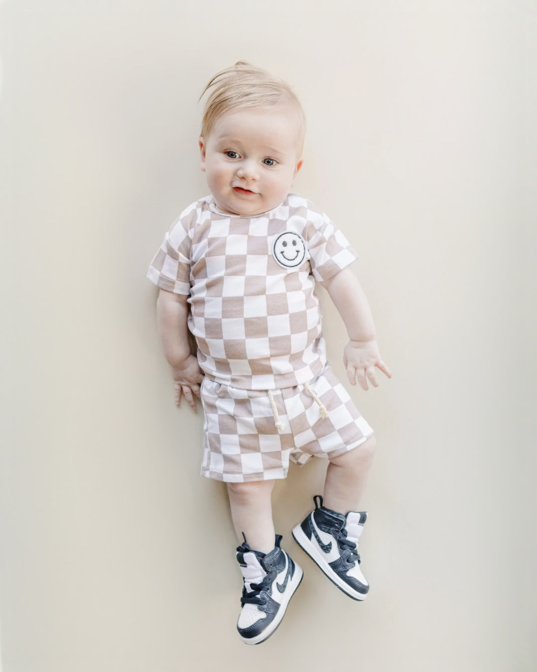 LPK Checkered Shorts Set - Latte - Atara & Co