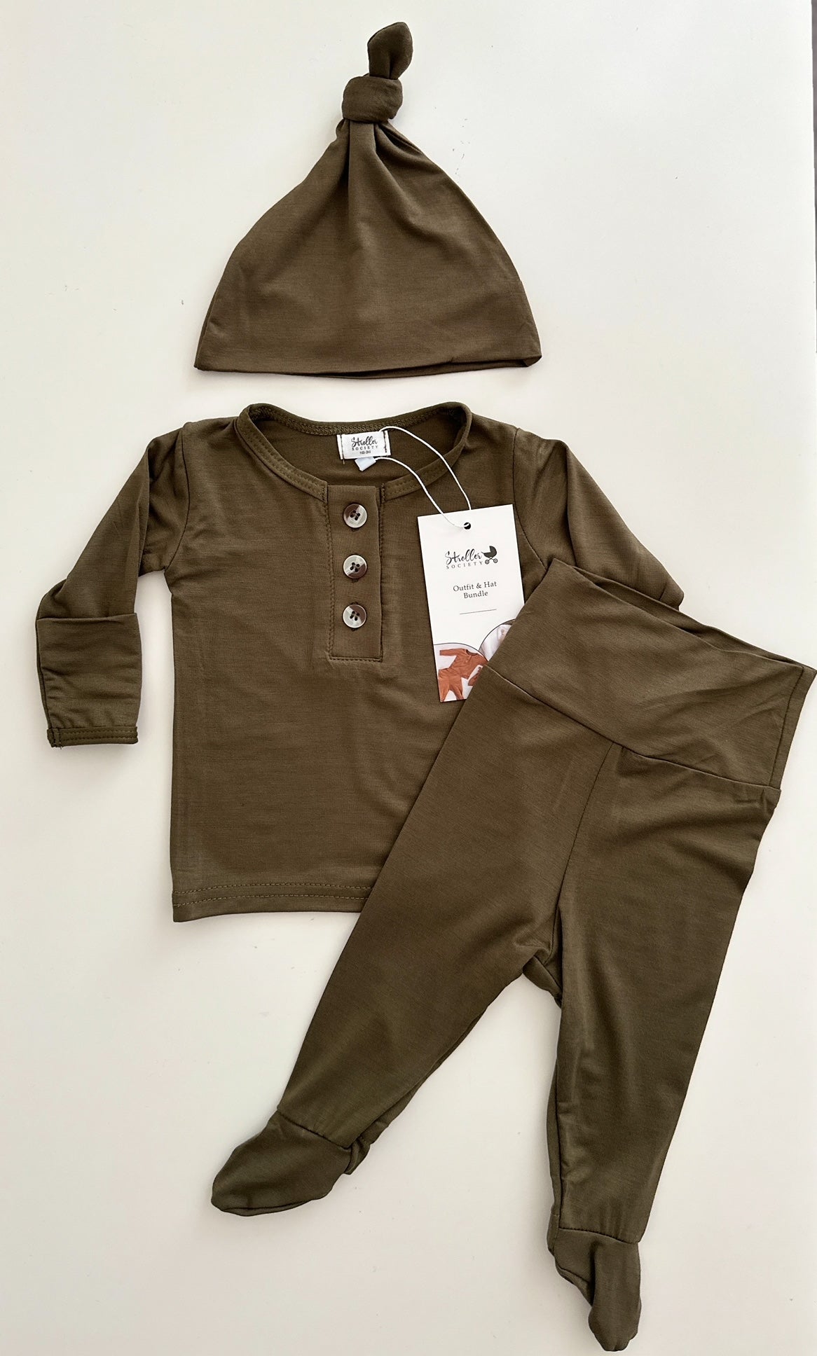 Stroller Society Top + Bottom Set - Army Green - Atara & Co