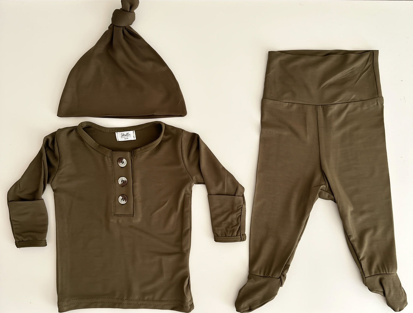 Stroller Society Top + Bottom Set - Army Green - Atara & Co